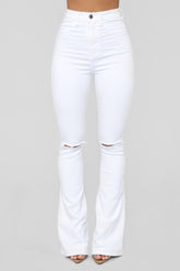 Here To Stay Flare Jeans - White Ins Street